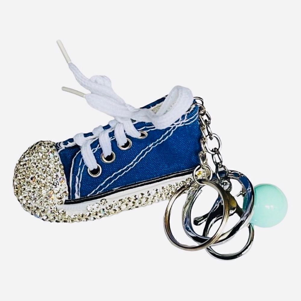 Blue Sparkly Shoe Keychain 
